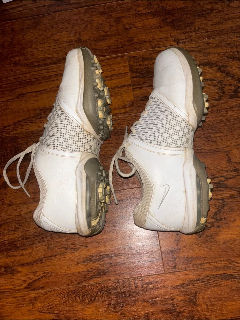 Nike Golf Air Embellish Spiked Golf Shoes White Gray Cleat Trainers with Box